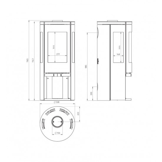 Сталева піч, камінофен Color Stove G3 Black Steel