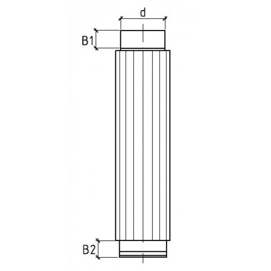 Труба радиатор для дымохода Ø180 1 мм 0,5 м из нержавеющей стали AISI 201