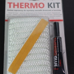 Ремкомплект для каміна або печі Termokit Parkanex, шнур Ø 10 мм 2,5 метра та термостійкий клей