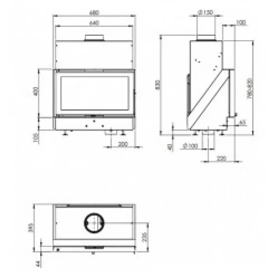 Каминная топка Dovre VISTA 702C с дистрибьютором