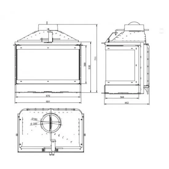 Камінна топка KFD MAX 7 3F basic з шибером