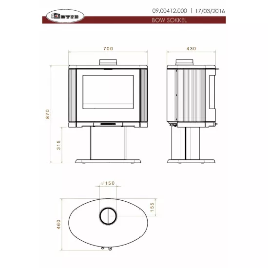 Каминная печь Dovre Bow/P