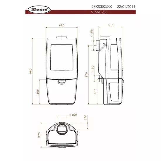 Камінна піч Dovre Sense 203