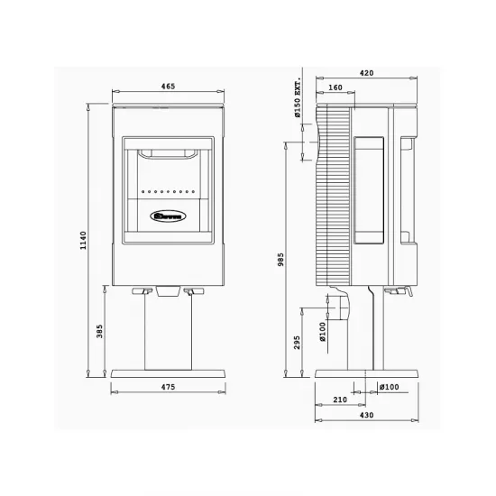 Каминная печь Dovre Astro 4 CB/P