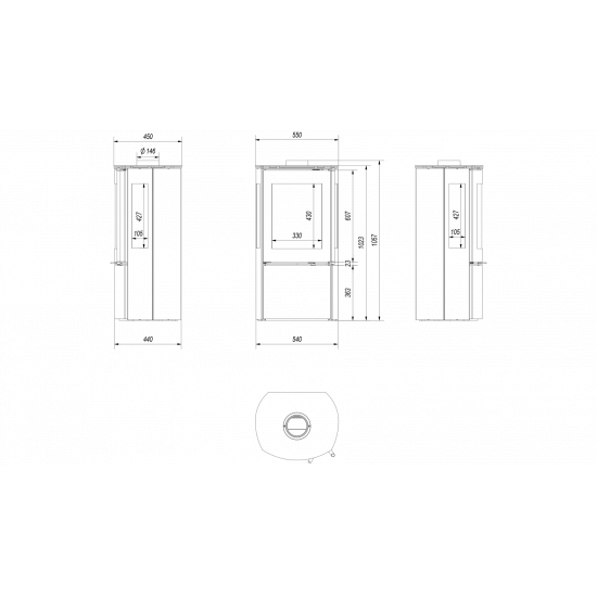 Каминная печь Kratki FALCON 9 VIEW