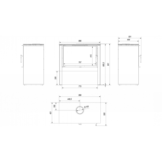 Каминная печь Kratki JUNO 12 черная